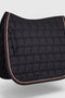 Dressage saddle pad 24/7 in black with copper and gray cord