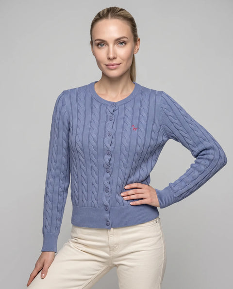 Cardigan Zopf bleu