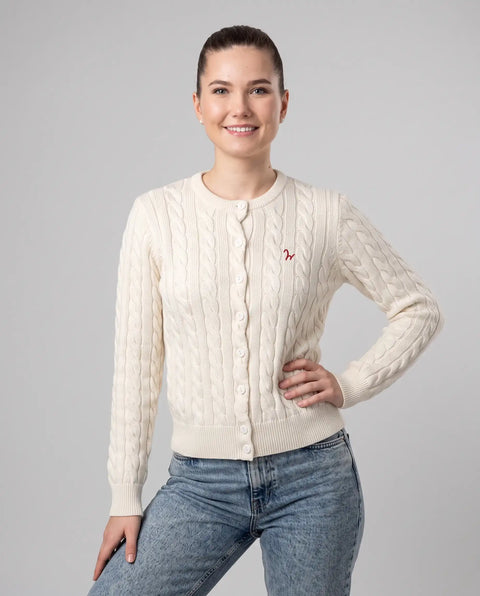 Cardigan Zopf ecru