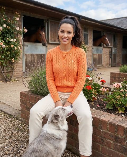 Cardigan Zopf orange