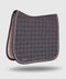 Gigolo saddle pad in anthracite melange with light grey/rust colored piping