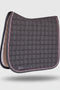 Gigolo saddle pad in anthracite melange with light grey/rust colored piping