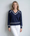 Strick Pullover Stripe navy