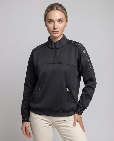Zipper Pullover schwarz