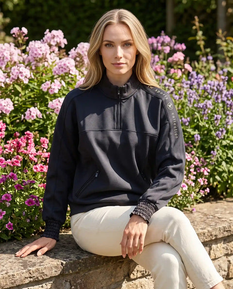Zipper Pullover schwarz