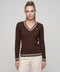 Knitted jumper plaited brown-ecru