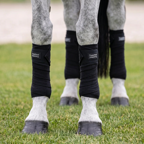 Fleece Bandagen 4 er Set schwarz