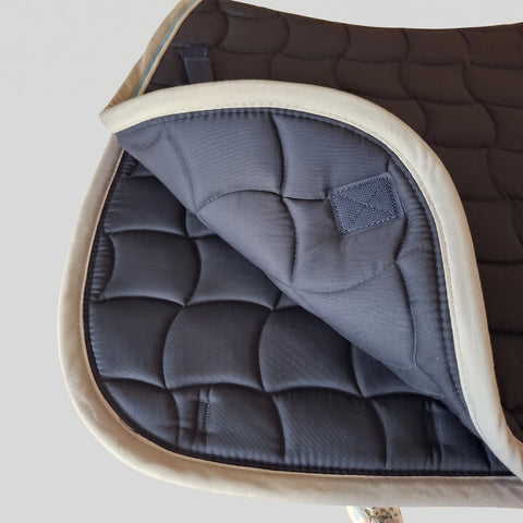 Dressage saddle pad 24/7 in navy with blue and grey piping