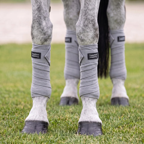 Fleece Bandagen 4 er Set light grey