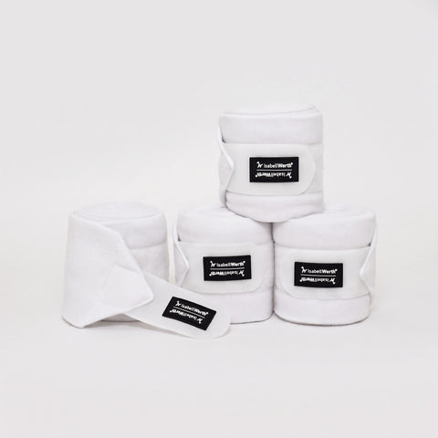 Fleece Bandagen 4 er Set weiß