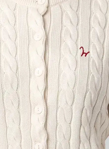 Cardigan Cable Knit Ecru