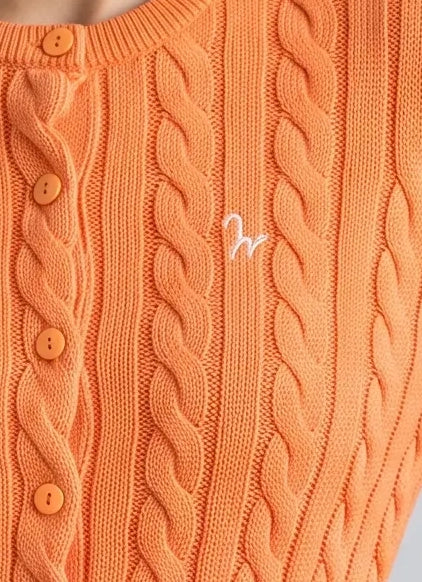 Cardigan Zopf orange