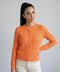 Cardigan Zopf orange
