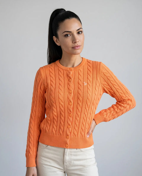 Cardigan Zopf orange