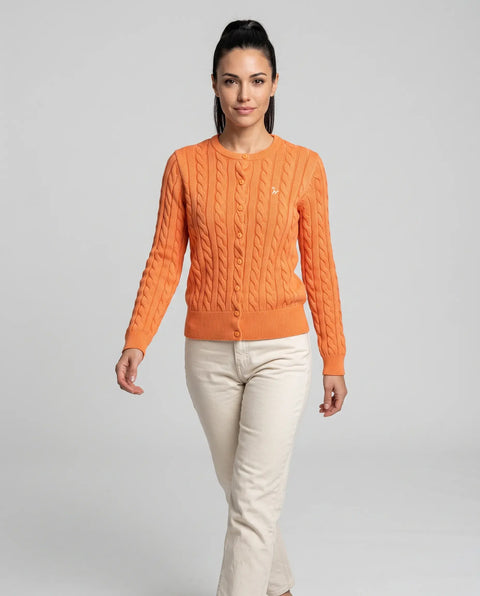 Cardigan Zopf orange