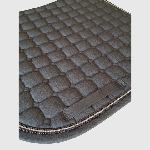 Gigolo saddle pad anthracite mélange with anthracite/silver/anthracite colored piping