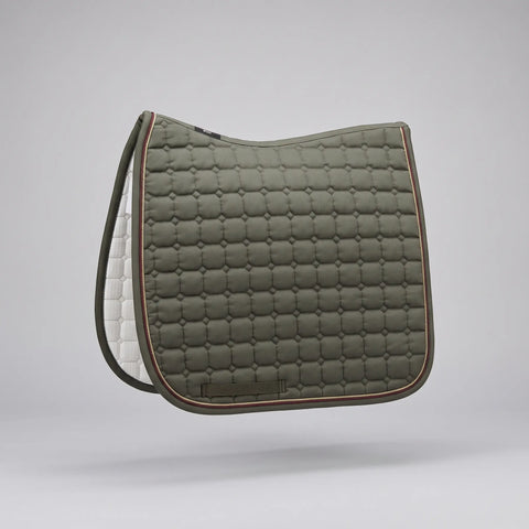 Tapis de selle Gigolo olive avec cordon marron/vert clair