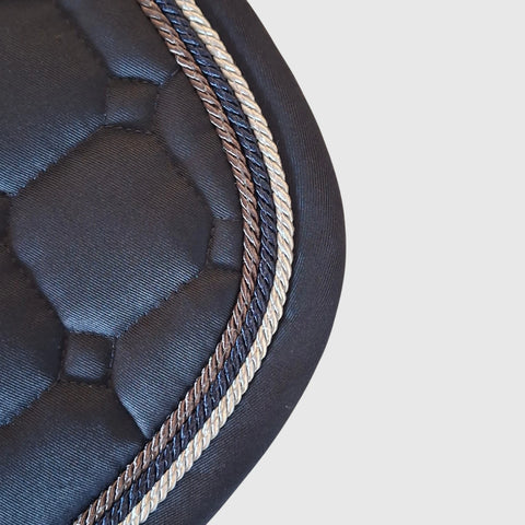 Gigolo saddle pad navy with silver/navy/anthracite colored cord