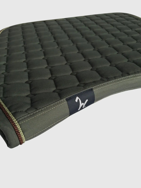 Gigolo saddle pad olive with brown/light green cord