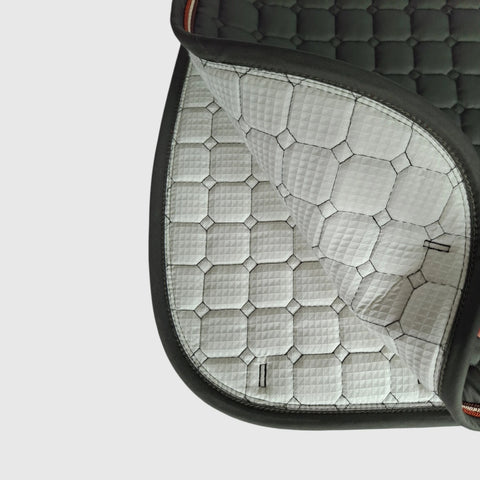 Gigolo saddle pad olive with rust/mother-of-pearl/mud colored cord
