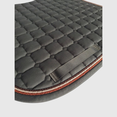 Gigolo saddle pad olive with rust/mother-of-pearl/mud colored cord