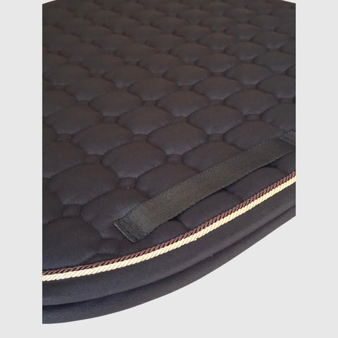 Gigolo saddle pad in black with mother-of-pearl/brown cord