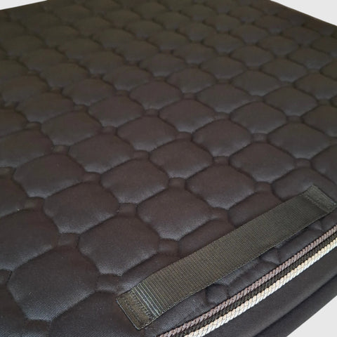 Gigolo saddle pad in black with silver/black/anthracite cord