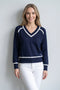 Strick Pullover Stripe navy