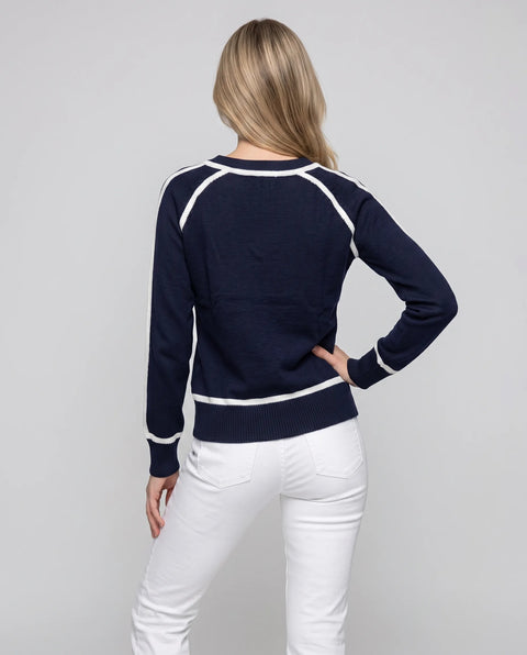 Strick Pullover Stripe navy