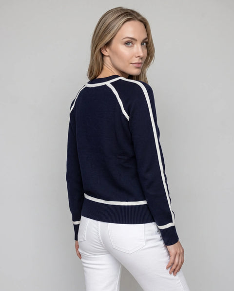 Strick Pullover Stripe navy