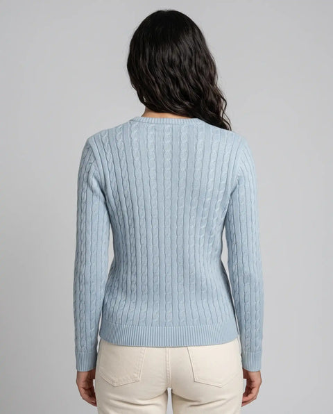 Zopf Pullover New Generation hellblau