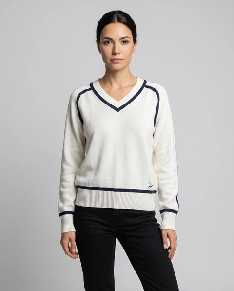 Strick Pullover Stripe ecru
