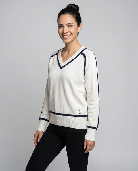 Strick Pullover Stripe ecru