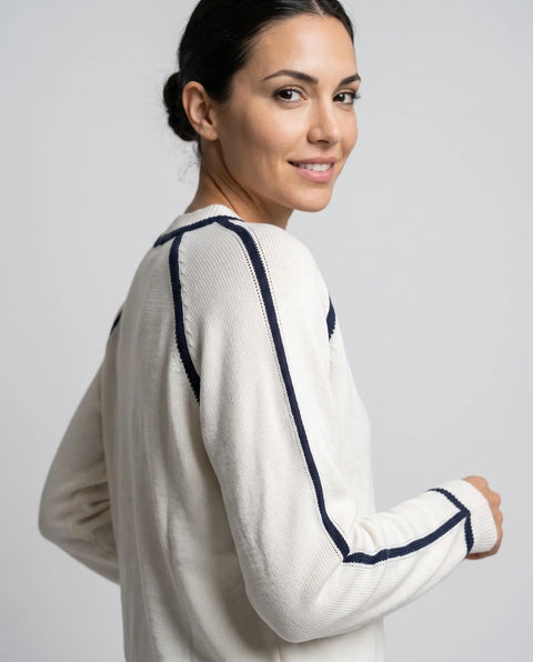 Strick Pullover Stripe ecru