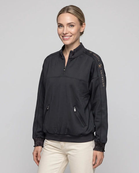 Zipper Pullover schwarz