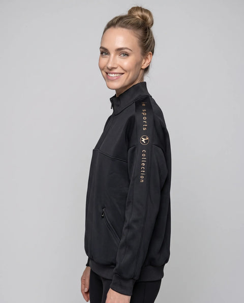 Zipper Pullover schwarz