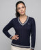 Knitted Cable Jumper navy-ecru