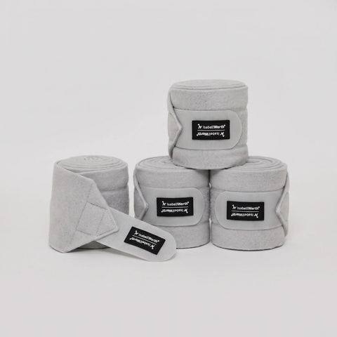 Fleece Bandagen 4 er Set light grey