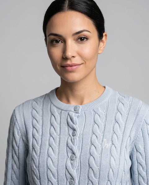 Cardigan Zopf hellblau
