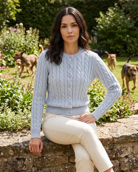 Cardigan Zopf hellblau