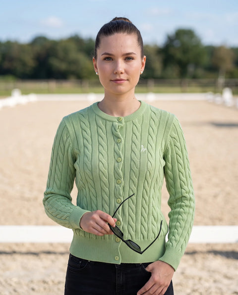 Cardigan Zopf grün