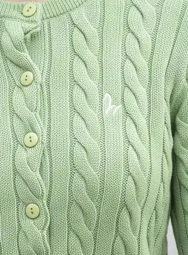 Cardigan Zopf grün