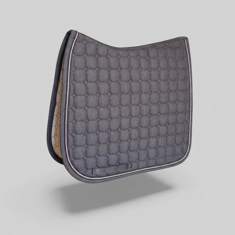 Tapis de selle Gigolo gris anthracite chiné avec cordon anthracite/argenté/anthracite