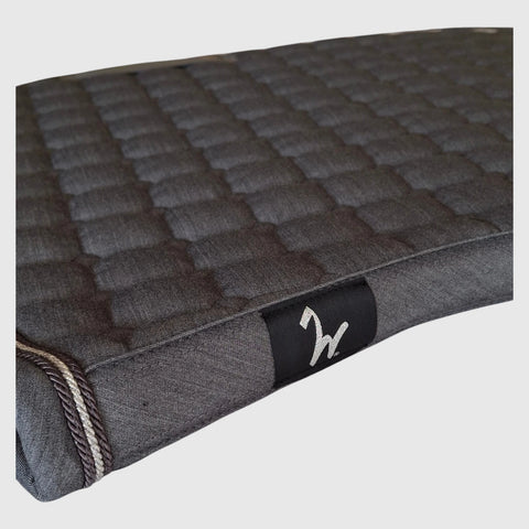 Gigolo saddle pad anthracite mélange with anthracite/silver/anthracite colored piping