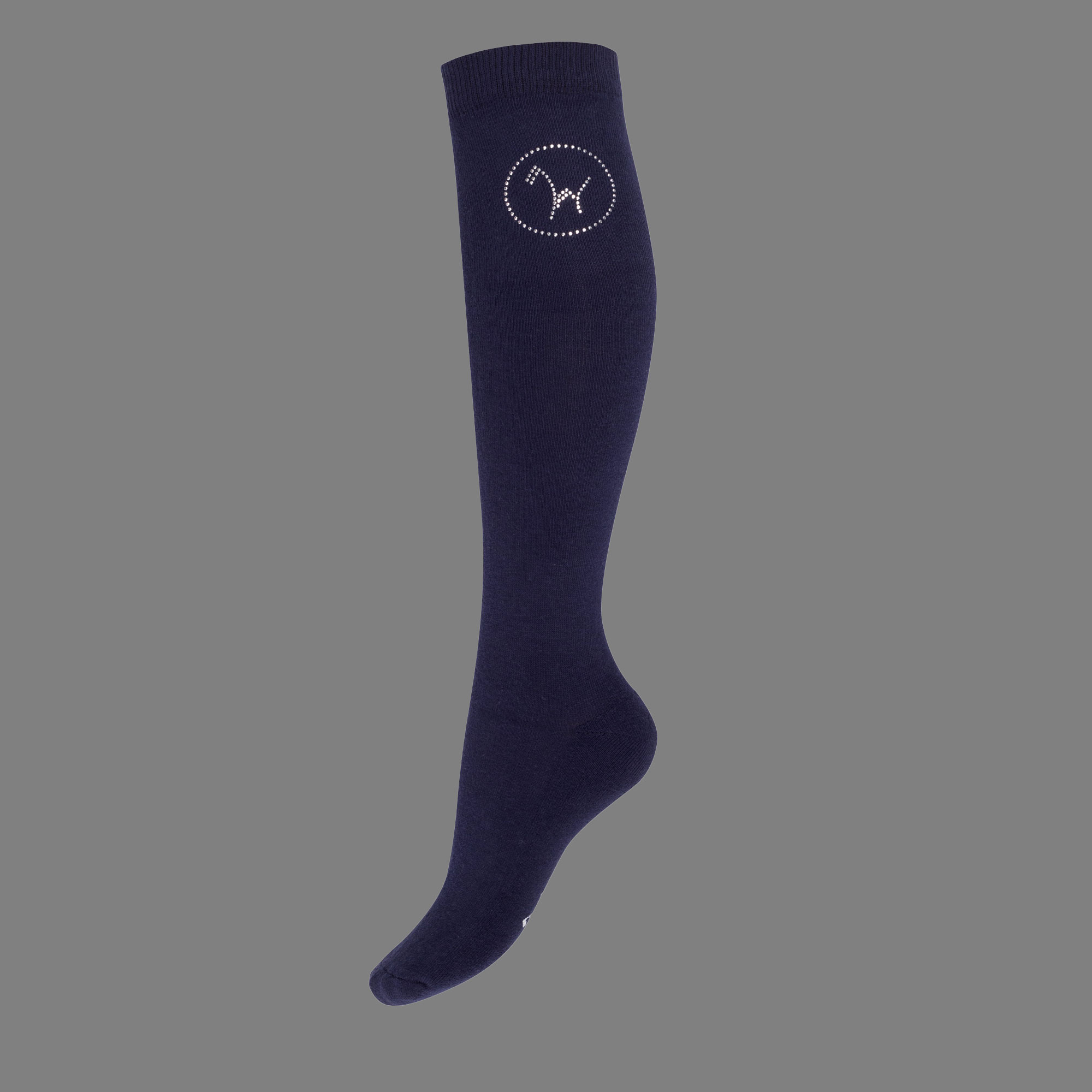 Kniestrümpfe Deluxe Logo navy-35-38