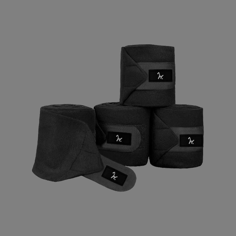 Fleece Bandagen 4 er Set black