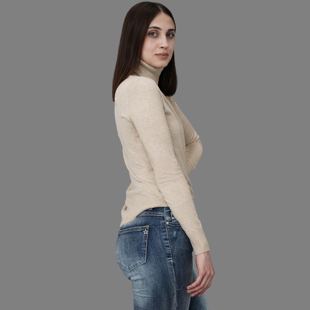 Damen Rollkragenpullover Elisa taupe L/XL