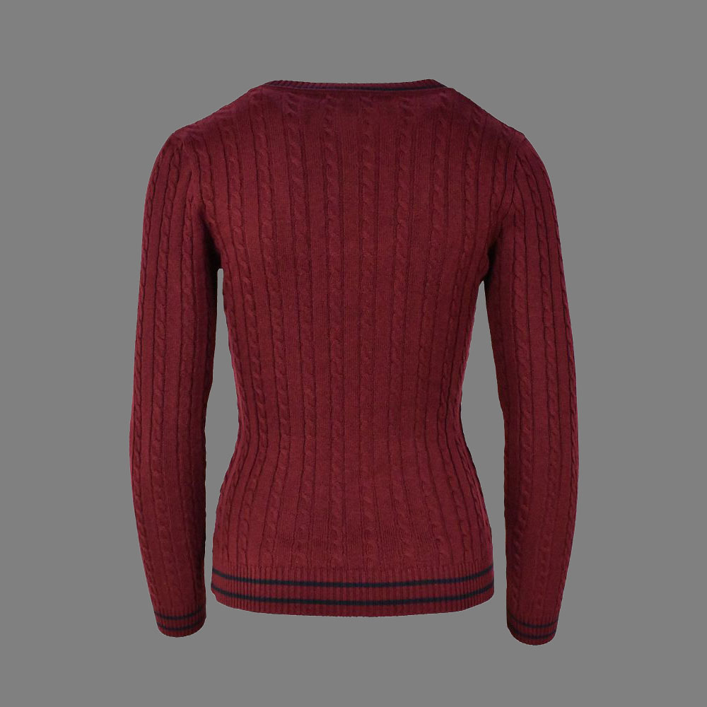 Isabell Werth Pullover Zopf bordeaux-navy-XL