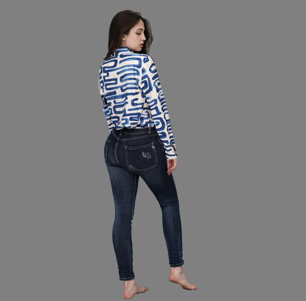 Jeans Julie Ripped stone wash blau