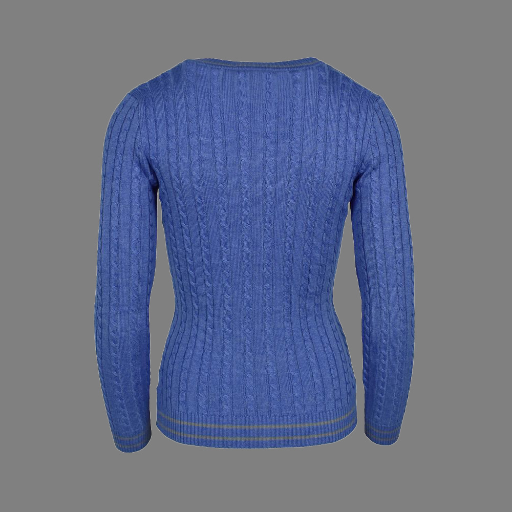 Isabell Werth Pullover Zopf lightblue melange - grau